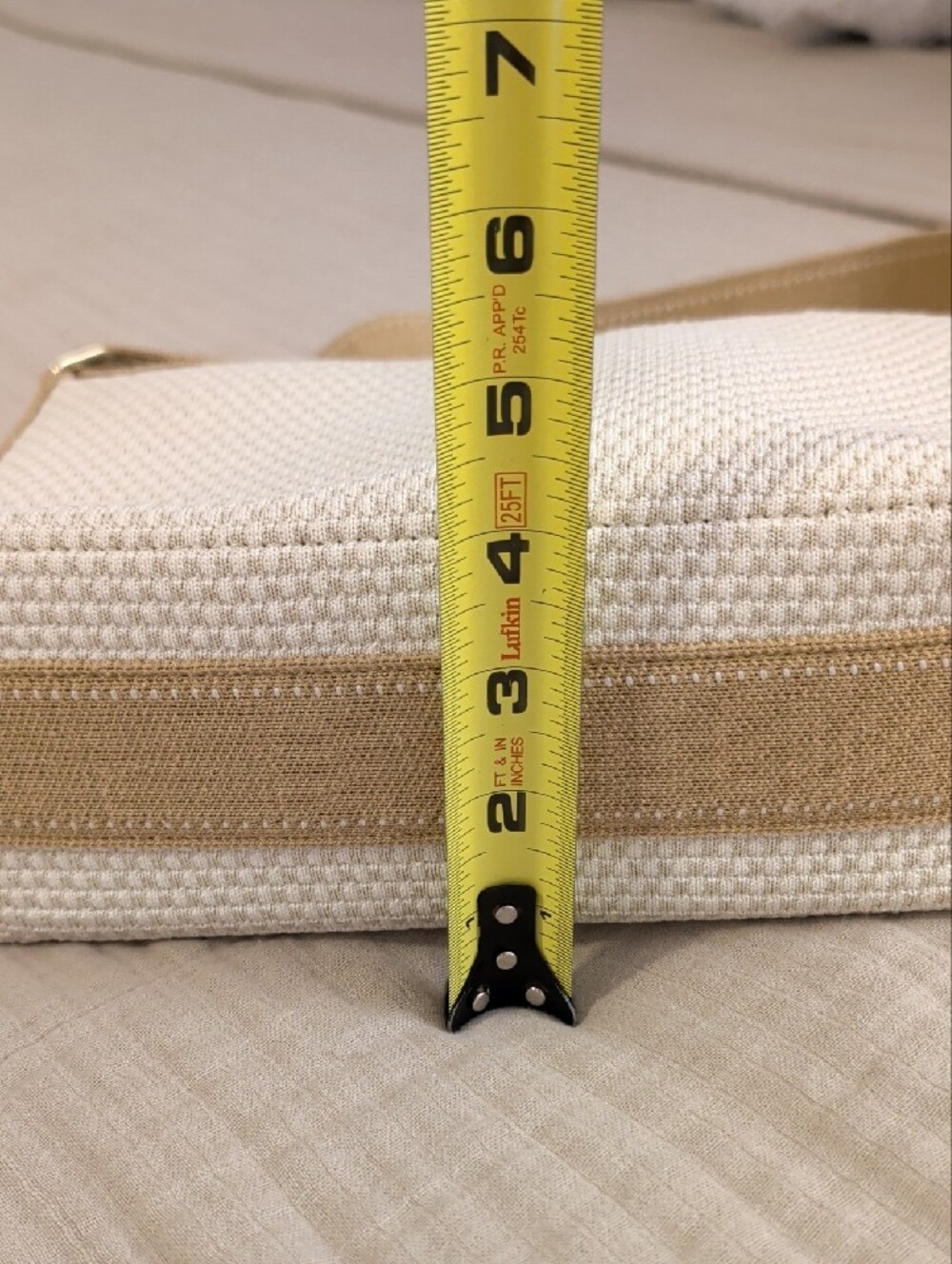 Rothy's The Casual Cream Woven Crossbody Bag with Tan Strap - Picture 8 of 8
